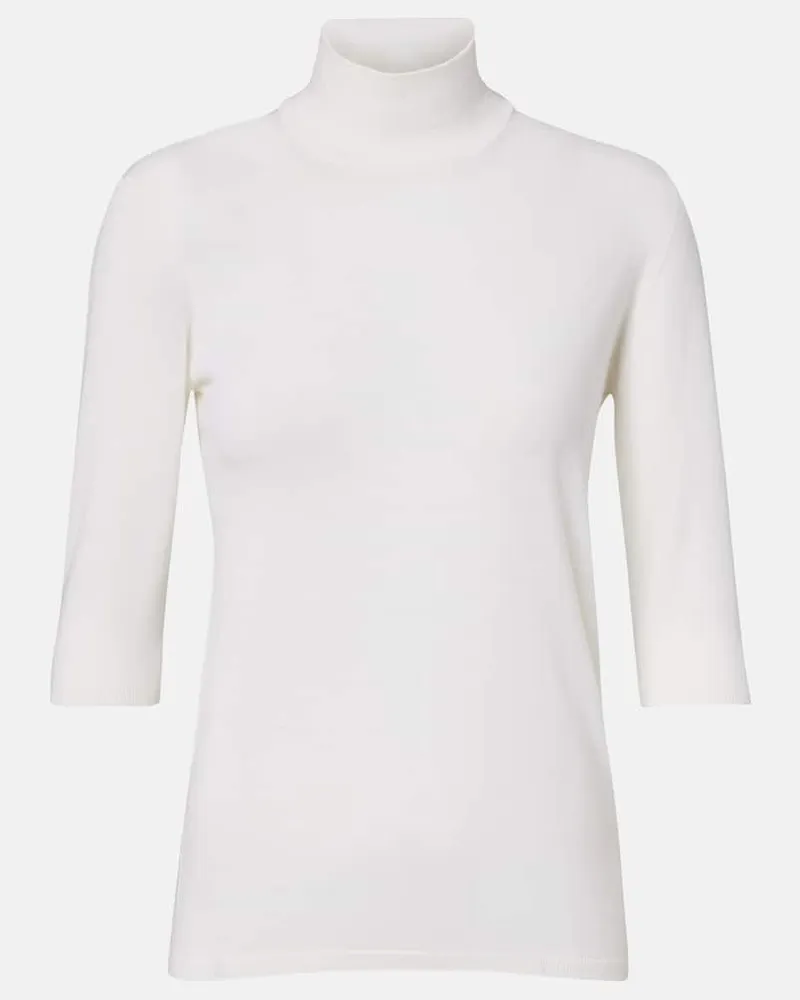 Max Mara Top Boa aus Schurwolle Weiß