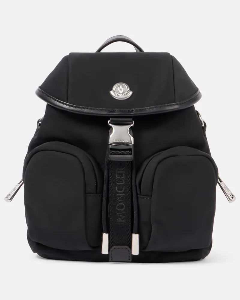 Moncler Schultertasche Trick Mini mit Leder Schwarz