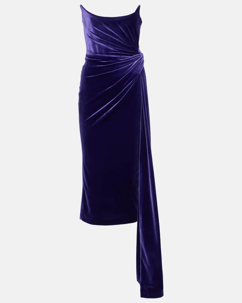 Alex Perry Robe aus Samt Lila