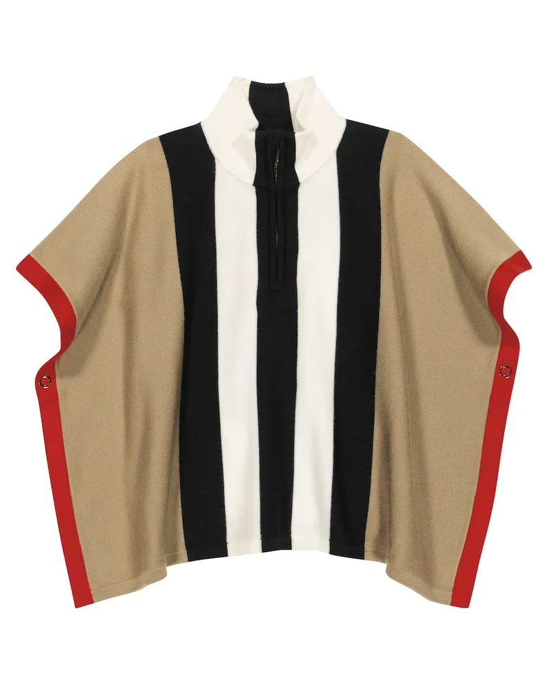 Burberry Poncho aus einem Wollgemisch Beige