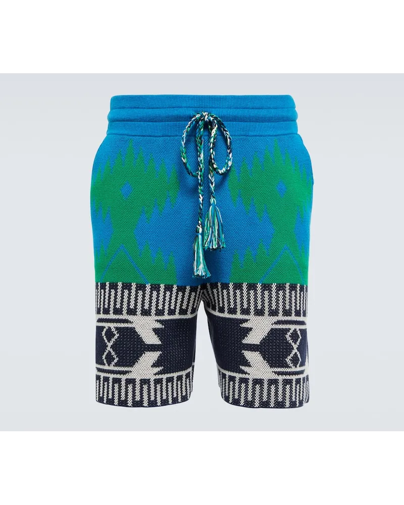 Alanui Shorts Icon aus Jacquard Blau