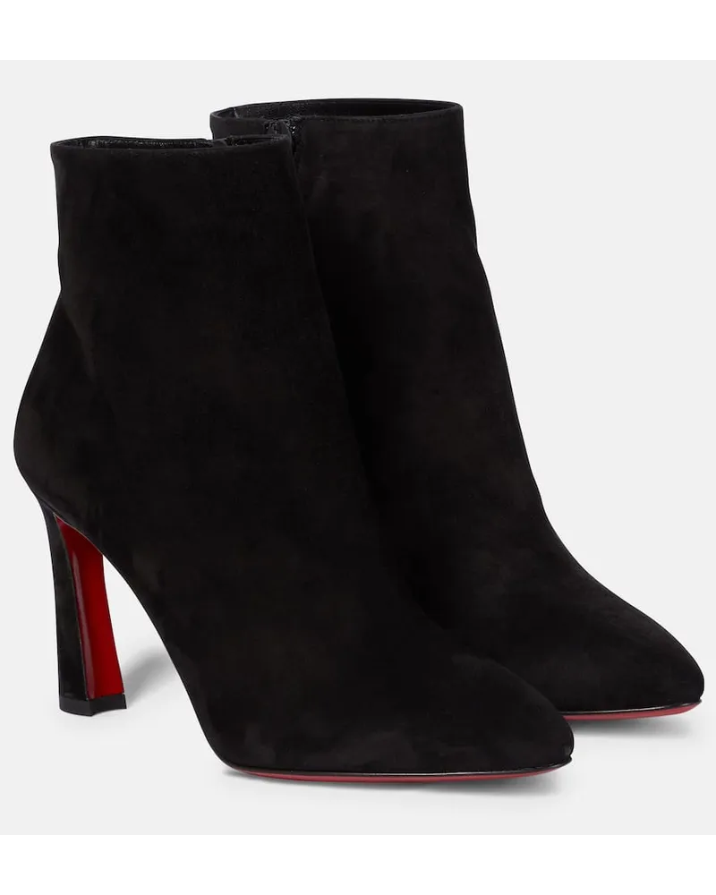 Christian Louboutin Ankle Boots Eleonor 85 aus Veloursleder Schwarz