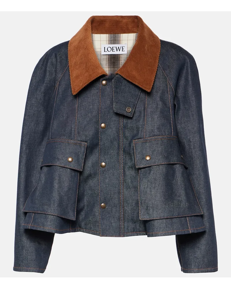 Loewe Jacke Trapeze aus Denim Blau