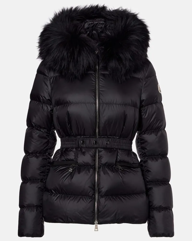 Moncler Daunenjacke Boed mit Shearling Schwarz