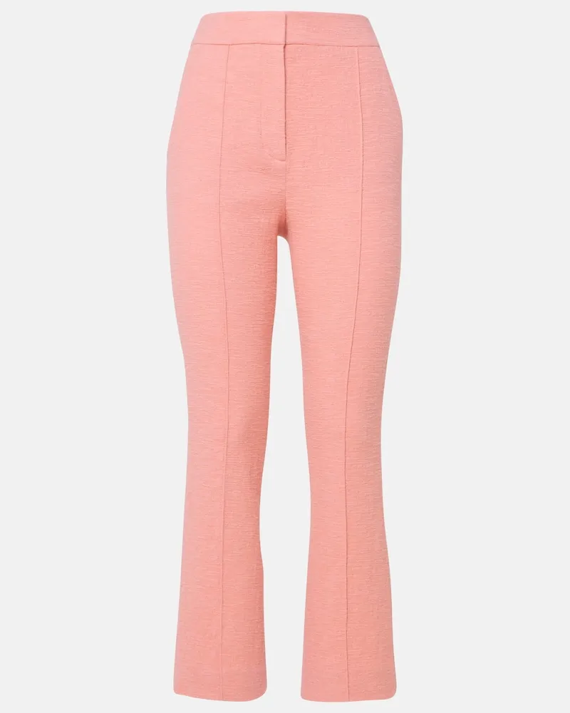 Veronica Beard High-Rise-Schlaghose Tani aus Baumwolle Rosa