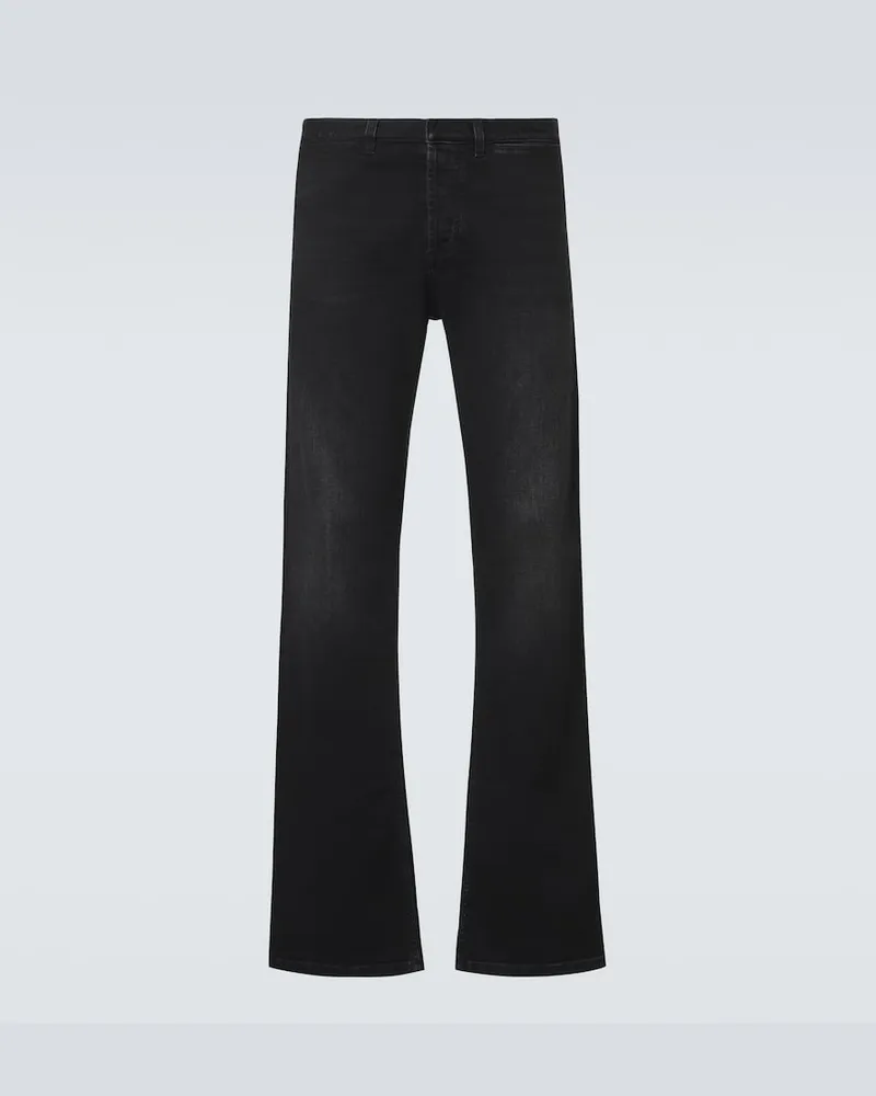 Gucci Flared Jeans Web Stripe Schwarz