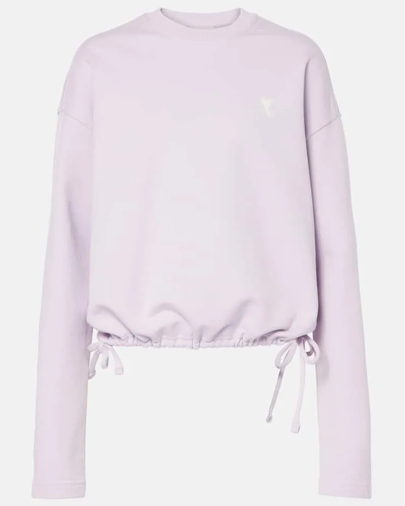 AMI Paris Sweatshirt Ami de Cœur aus Baumwolle Lila