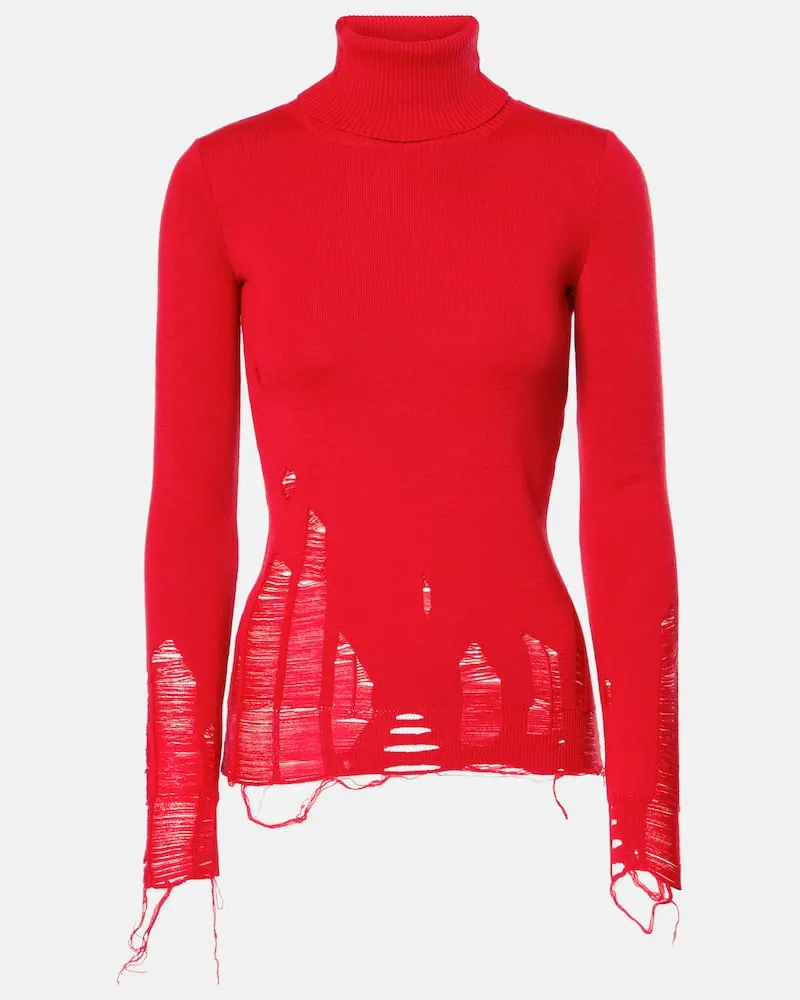 Maison Margiela Rollkragenpullover aus einem Wollgemisch Rot
