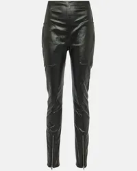 Rick Owens High-Rise Leggings aus Denim Schwarz