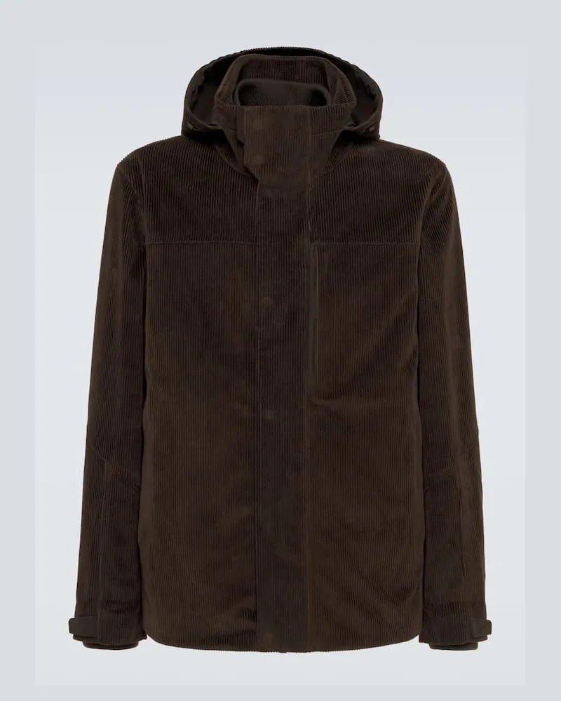 Ermenegildo Zegna Skijacke Cashco 3 In 1 aus Cord Braun