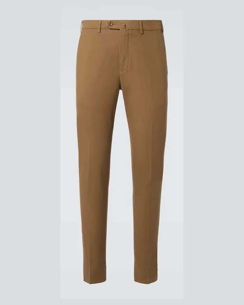 Loro Piana Chinohose Carlo aus Satin Braun