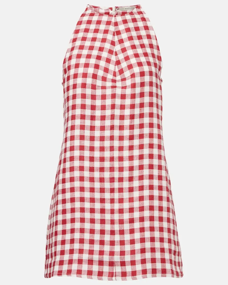 ASCENO Minikleid Antigua aus Leinen Rot