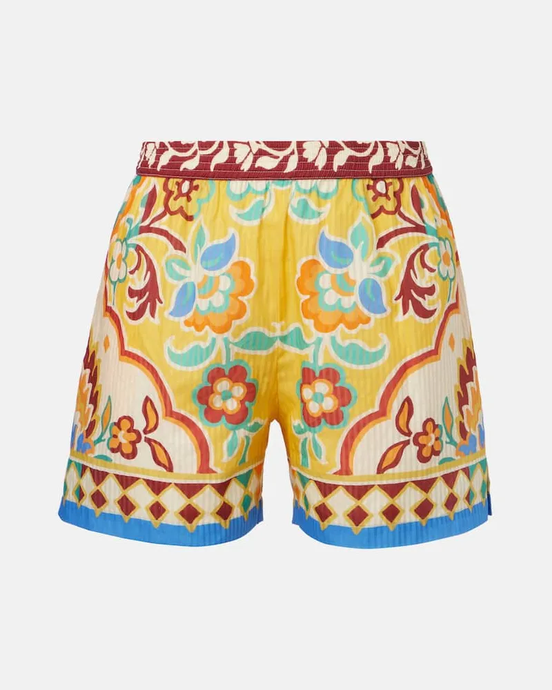 Etro Bedruckte Shorts aus Baumwolle und Seide Multicolor