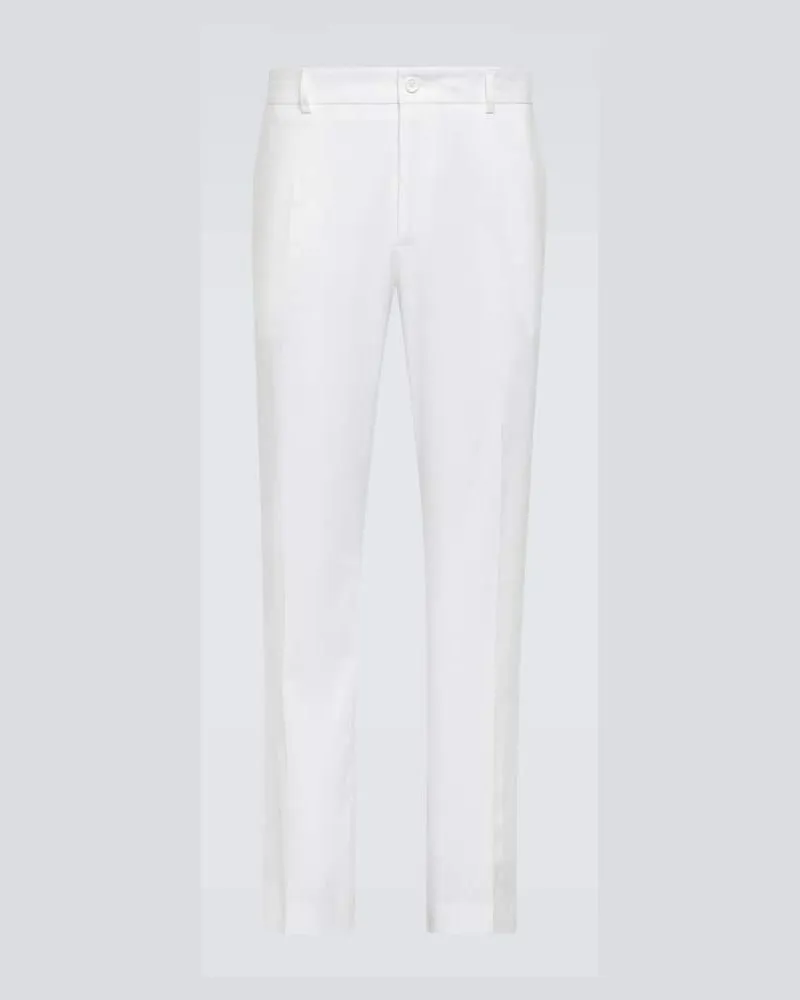 Dolce & Gabbana Gerade Hose aus einem Leinengemisch Weiß