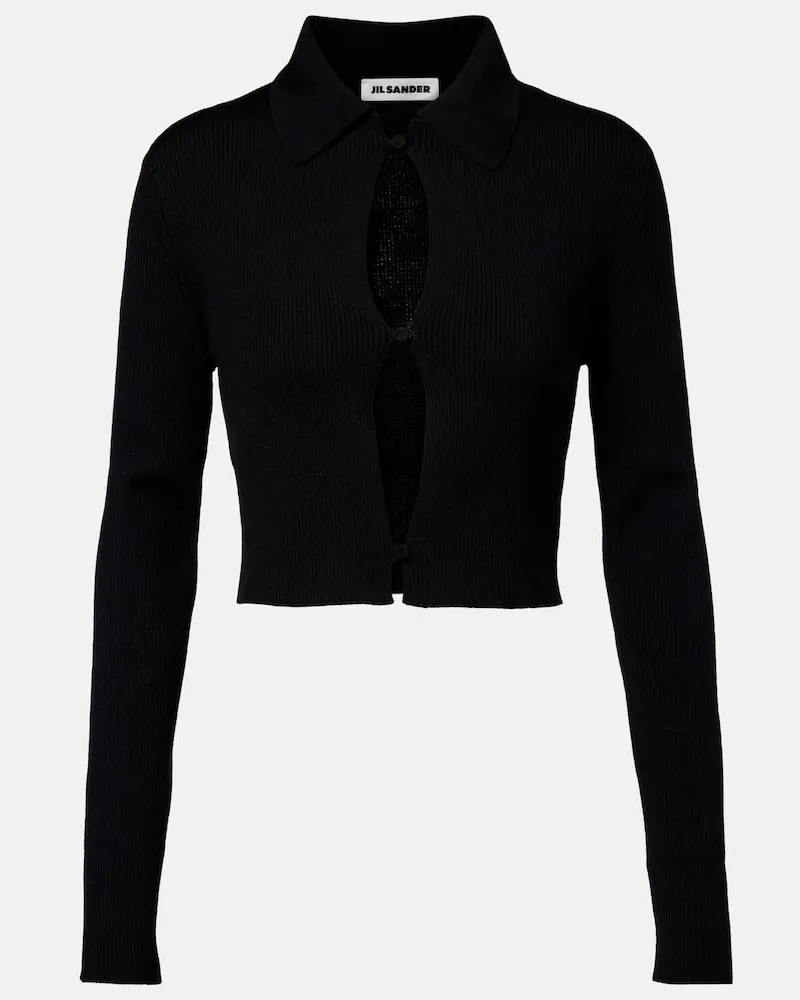 Jil Sander Cardigan aus Schurwolle Schwarz