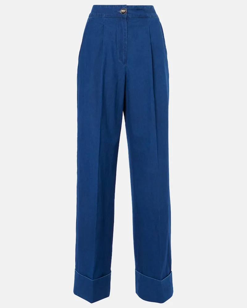 Valentino Garavani High-Rise Wide-Leg Jeans Blau