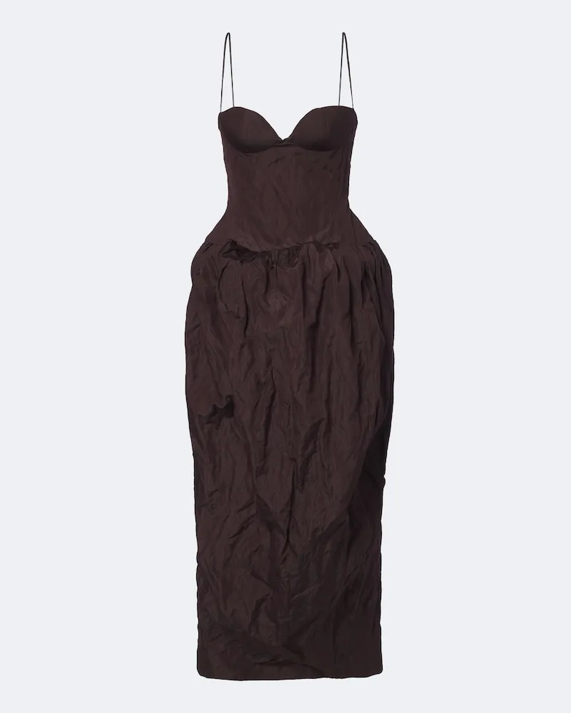 Magda Butrym Bustier-Kleid aus Baumwolle Braun