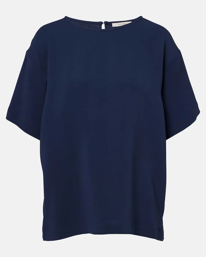 ASCENO T-Shirt Talia aus Crêpe Blau