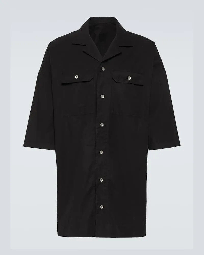 Rick Owens Oversize-Hemd Tommy aus Denim Schwarz