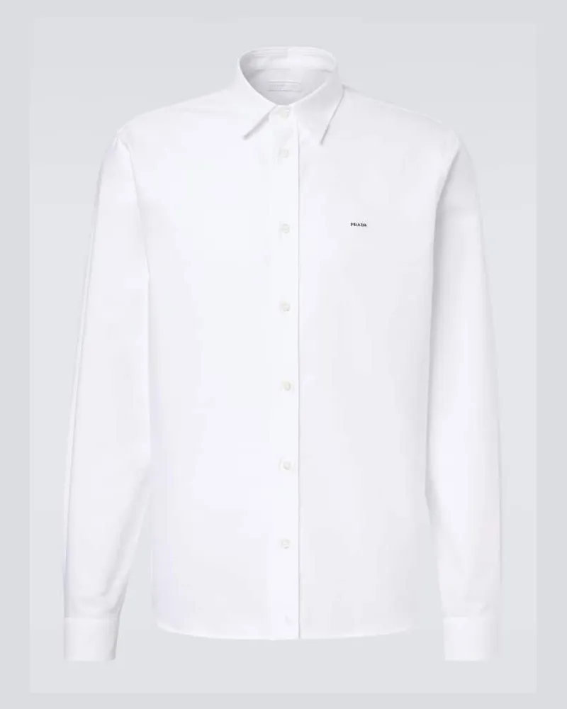 Prada Hemd aus Baumwollpopeline Weiß