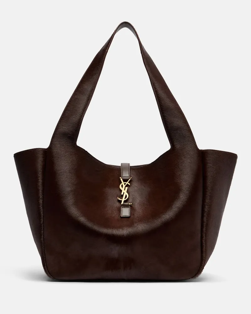 Saint Laurent Tote Bag Le 5 à 7 Bea aus Kalbshaar Braun