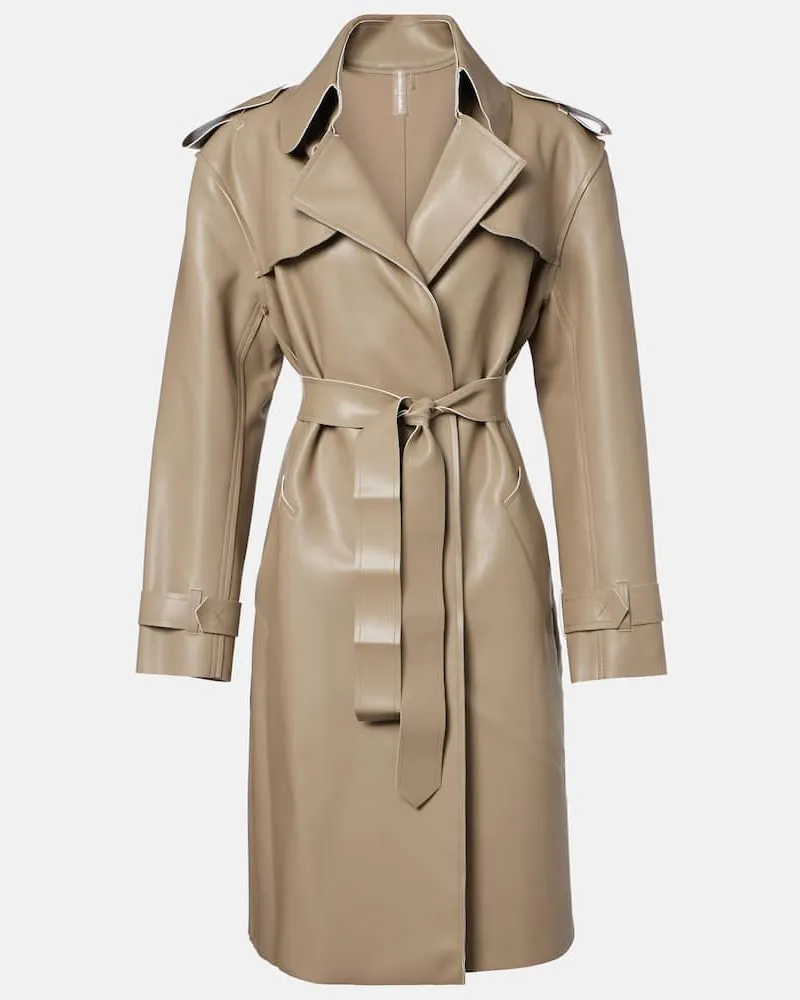 Norma Kamali Beschichteter Trenchcoat Grau