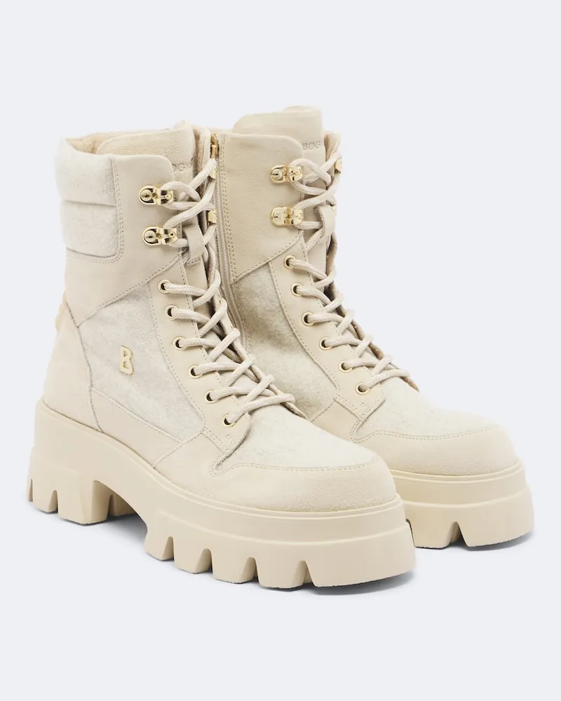 Bogner Schnürstiefel Sapporo mit Veloursleder Beige