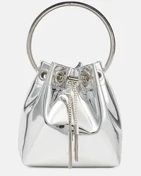 Jimmy Choo Bucket-Bag Bon Bon aus Lederimitat Silber