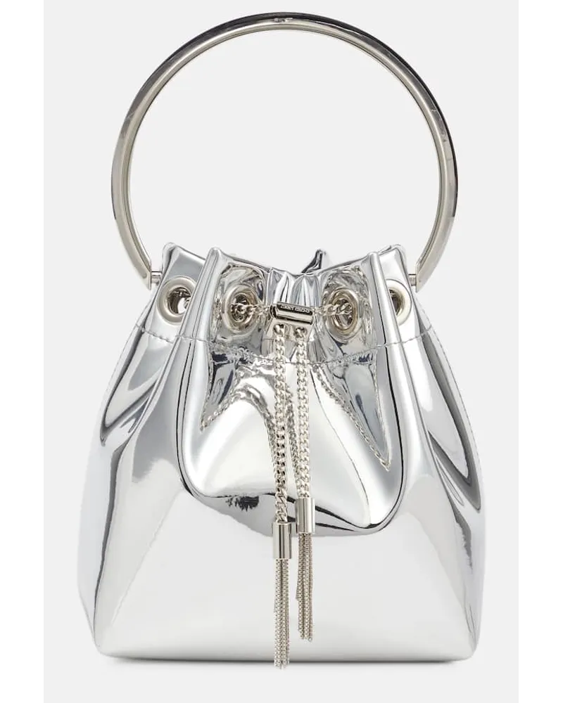 Jimmy Choo Bucket-Bag Bon Bon aus Lederimitat Silber