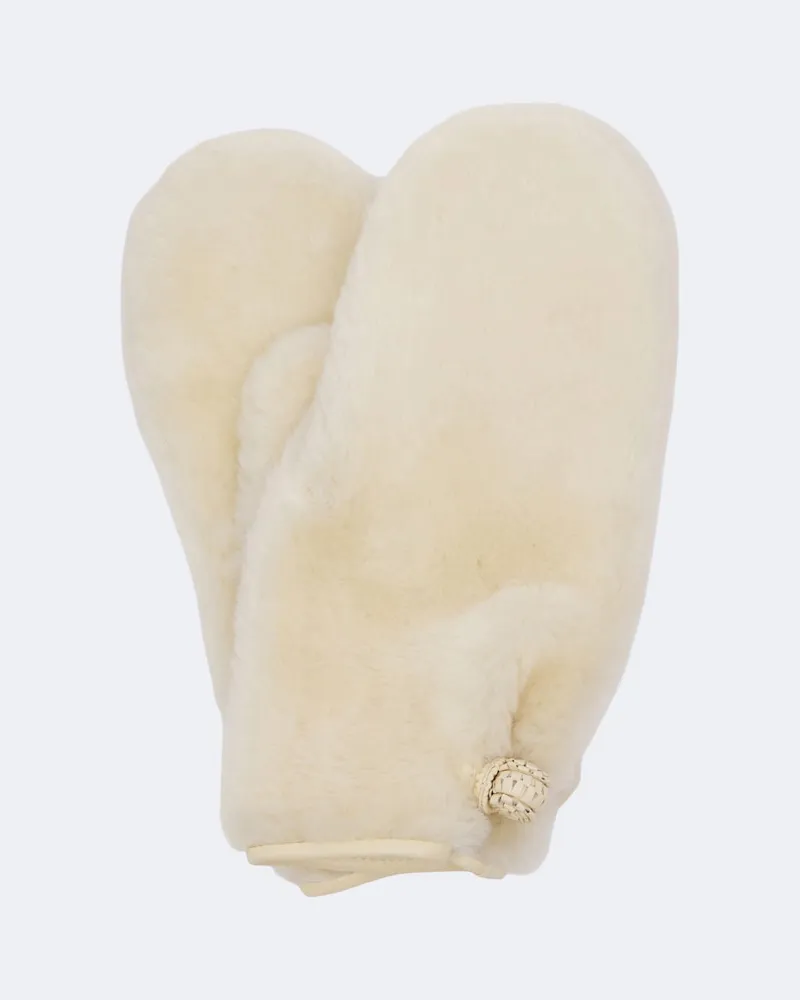 Magda Butrym Fäustlinge aus Shearling Beige