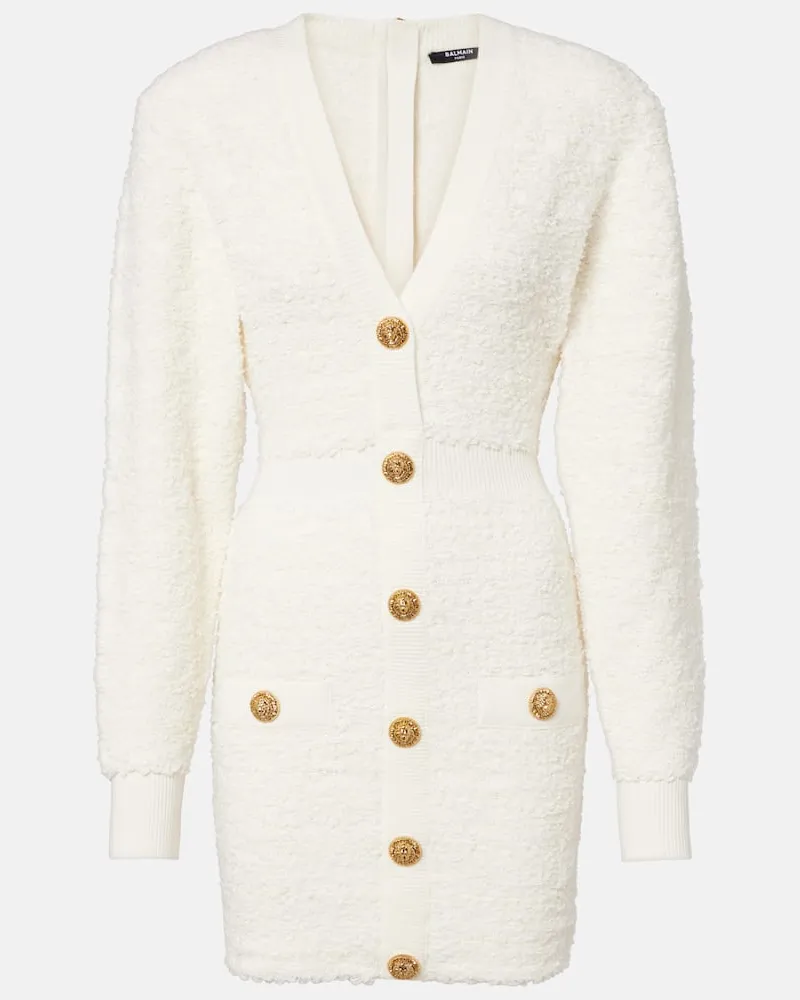 Balmain Minikleid aus Tweed Weiã