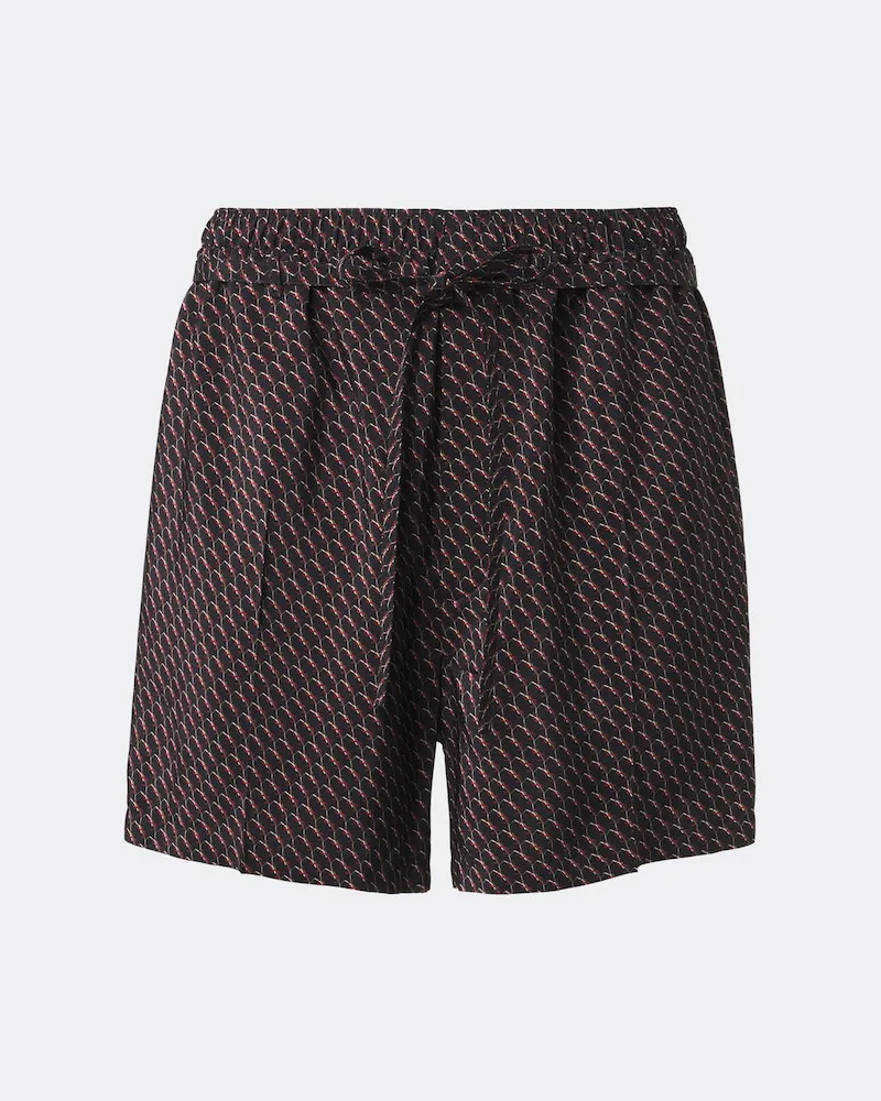 Saint Laurent Shorts Cassandre aus Seide Schwarz