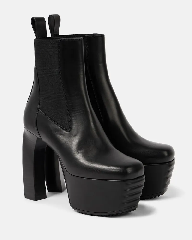 Rick Owens Ankle Boots Porterville Beatle Banana aus Leder Schwarz