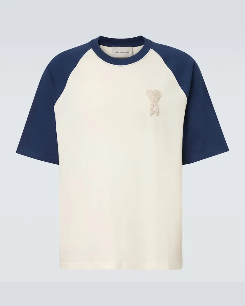 AMI Paris T-Shirt Ami de Cœur aus Baumwoll-Jersey Weiß