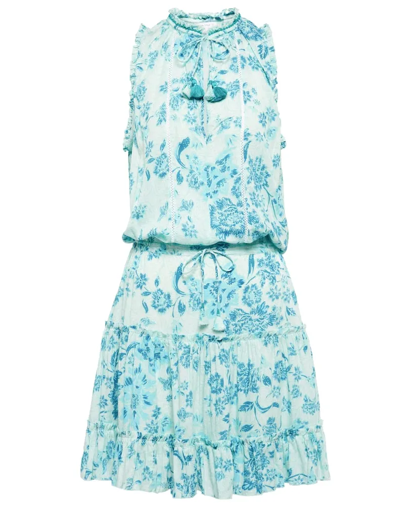 Poupette St Barth Bedrucktes Minikleid Clara Blau