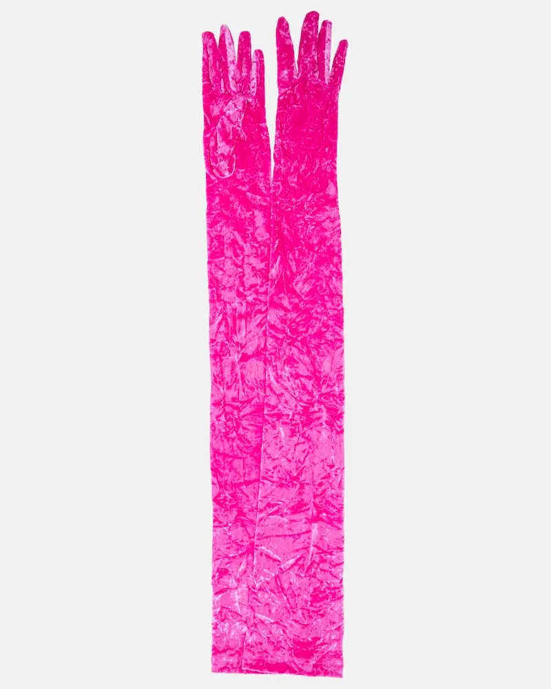 Versace Handschuhe aus Samt Rosa
