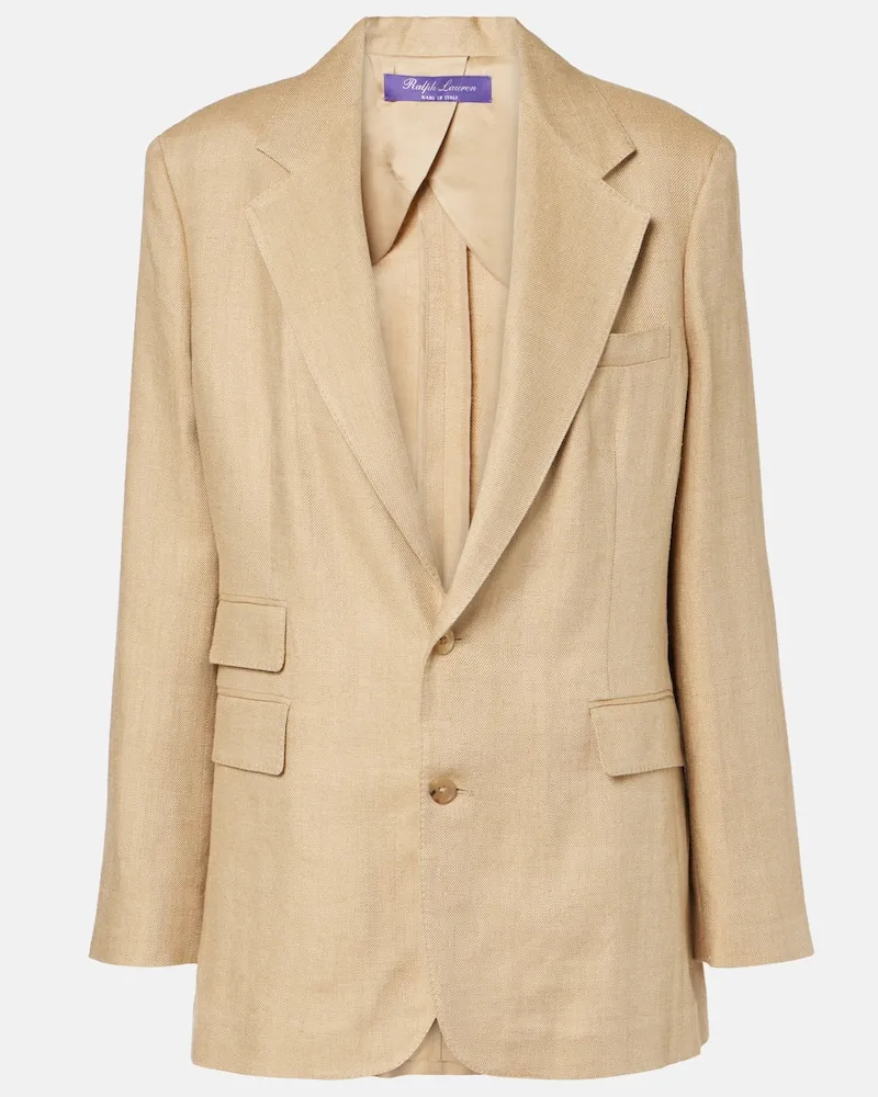 Ralph Lauren Blazer Russel aus Seide und Leinen Beige