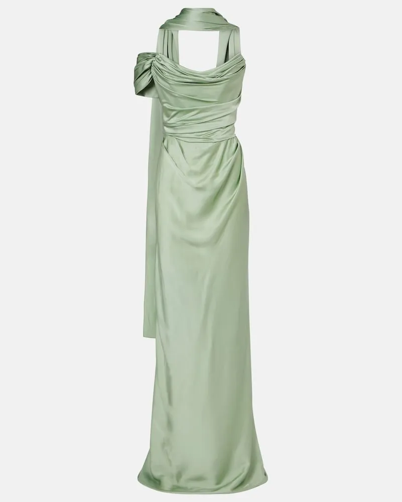 Vivienne Westwood Robe Nova Vixen aus Satin Grün