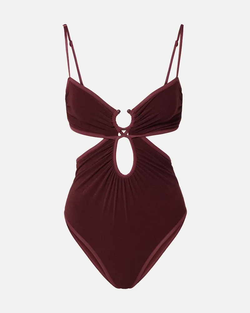 Johanna Ortiz Badeanzug aus Frottee Burgunderrot