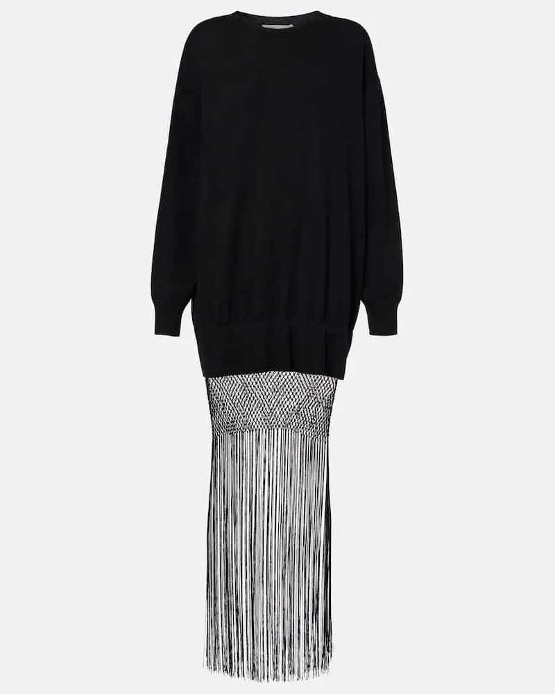 Christopher Esber Maxikleid Macrame Monument aus Wolle und Kaschmir Schwarz