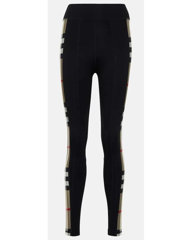 Burberry Leggings Check Aus Jersey Schwarz