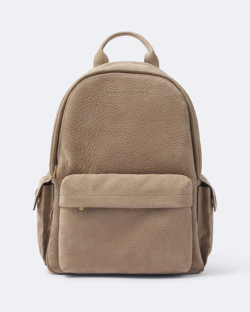 Brunello Cucinelli Rucksack aus Leder Beige
