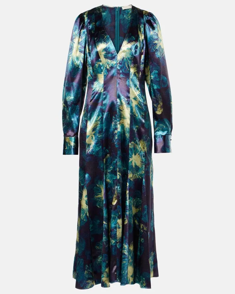 Ulla Johnson Midikleid Azrou aus Satin Blau