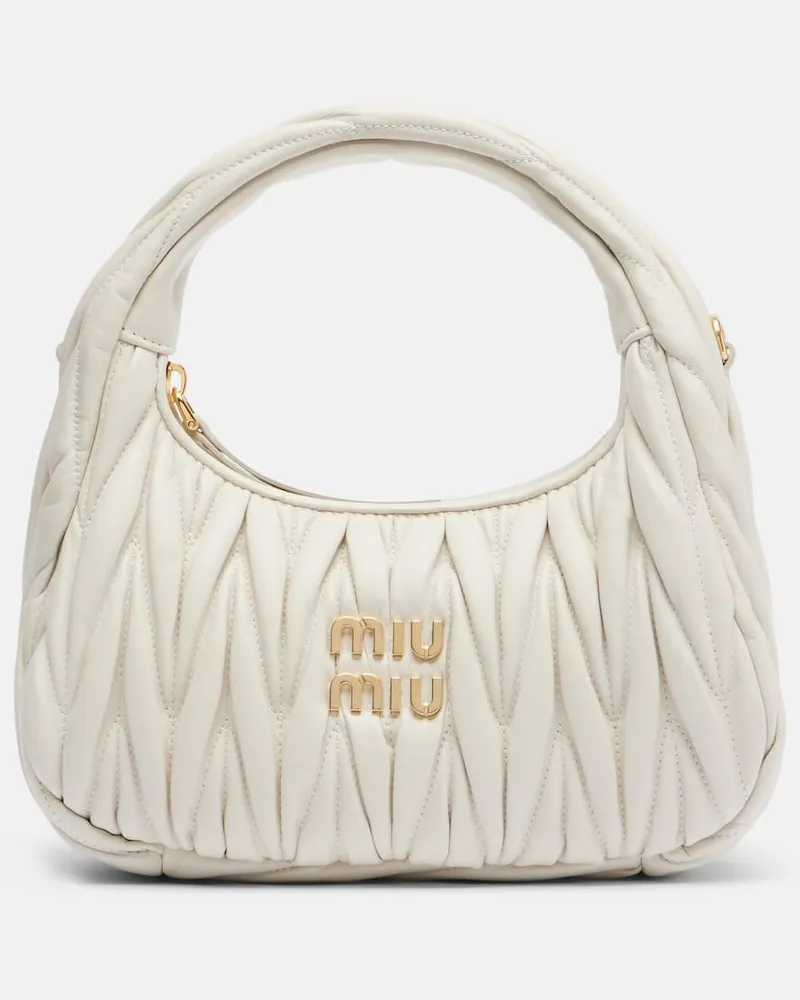 Miu Miu Tote Bag Wander Small aus Leder Weiß