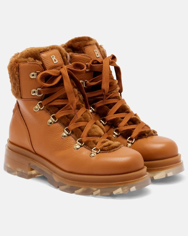 Bogner Schnürstiefel Swansea aus Leder mit Shearling Braun