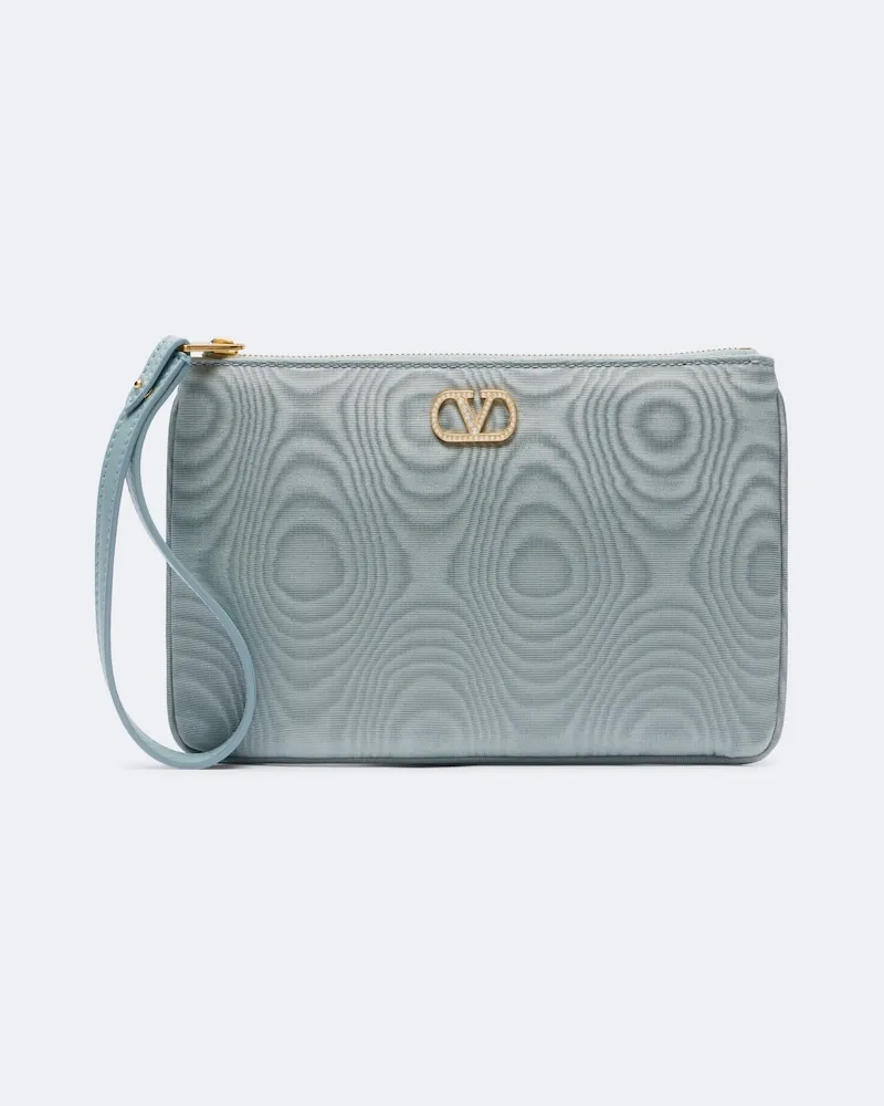 Valentino Garavani Clutch VLogo Signature Small mit Kristallen Blau