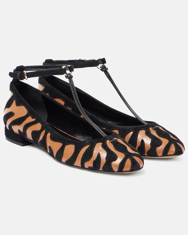 Ulla Johnson Ballerinas Polline aus Leder und Veloursleder Multicolor