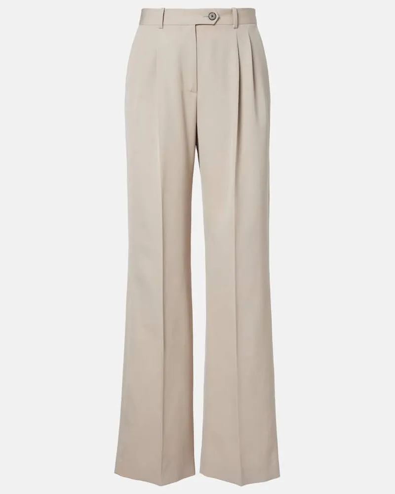 The Row Weite Hose Virgil aus Woll-Gabardine Beige