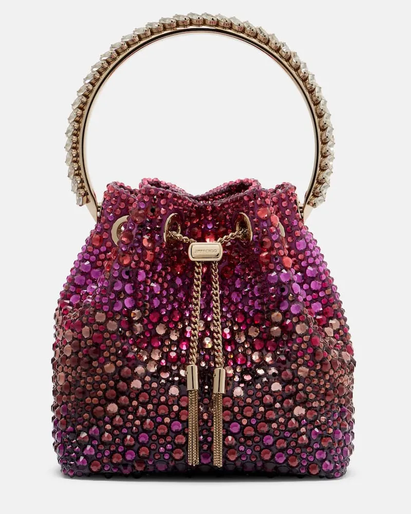 Jimmy Choo Bucket Bag Bon Bon mit Kristallen Lila