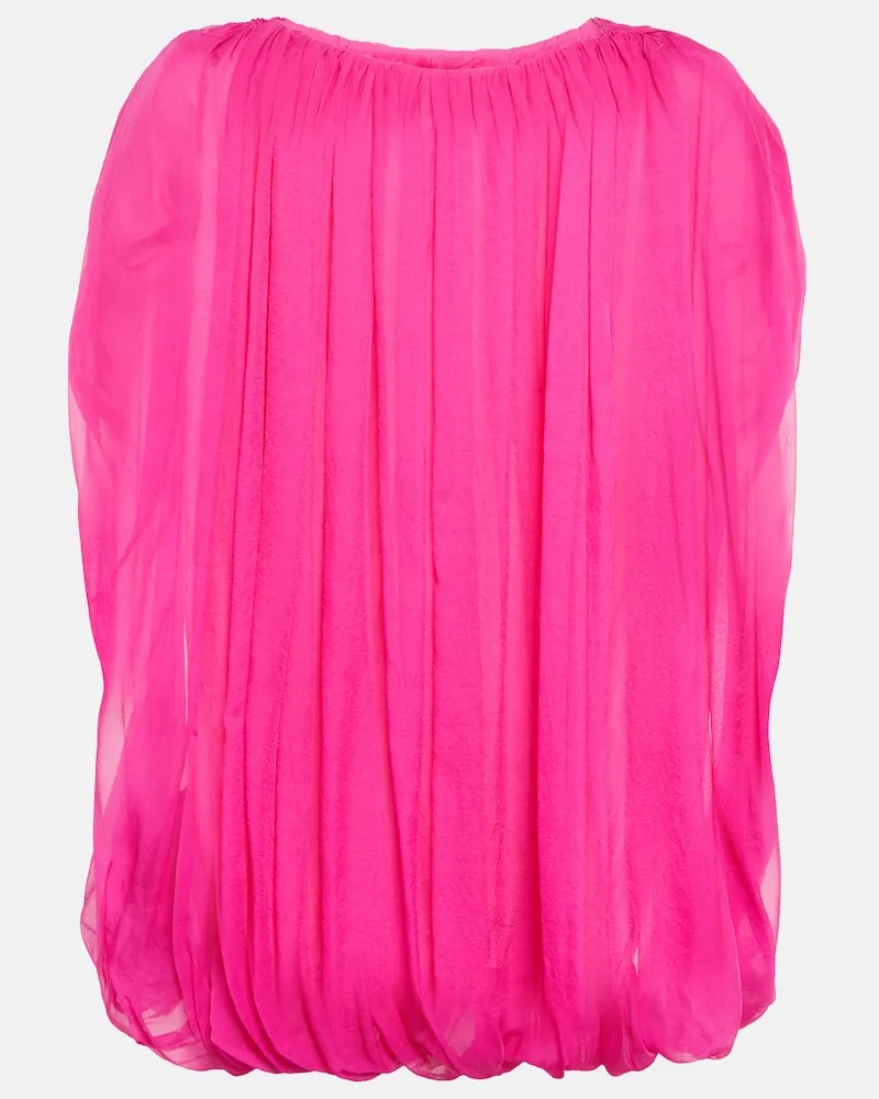 Rick Owens Top aus Seidenchiffon Rosa